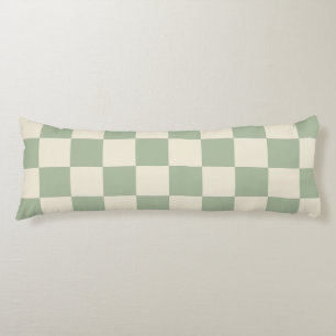 Green und Off White Checkerboard Seitenschläferkissen