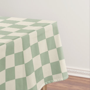 Green und Off White Checkerboard Tischdecke