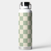Green und Off White Checkerboard Trinkflasche (Rückseite)