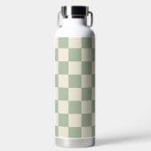 Green und Off White Checkerboard Trinkflasche (Vorderseite)