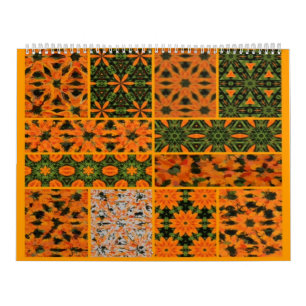 Green und Orange Dahlia Calendar Kalender