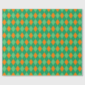Green und Orange Raute St. Patrick's Day Pattern Geschenkpapier (Flach)