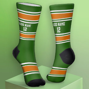 Green und Orange Sport Jersey - Name Number Socken