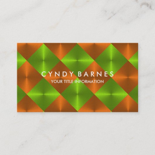 Green und Orange Tiles Business Card Visitenkarte (Vorderseite)