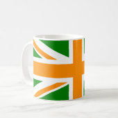 Green und Orange Union Jack Kaffeetasse (Vorderseite Links)