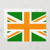 Green und Orange Union Jack Postkarte (Vorne/Hinten)