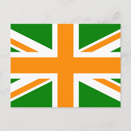 Green und Orange Union Jack Postkarte (Vorderseite)