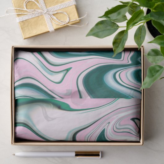 Green und Pink Agate Muster Seidenpapier (Geschenk)