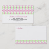Green und Pink Diamonds Pattern Mommy Cards Telefonnummerkarte (Vorne/Hinten)