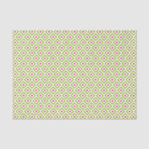 Green und Pink Ikat Diamonds Pattern Seidenpapier
