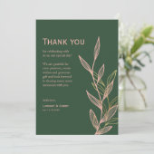 Green und Pink Leaf Danke, dass Sie die Karte für (Stehend Vorderseite)