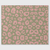 Green und Pink Leopard Muster Geschenkpapier (Flach)