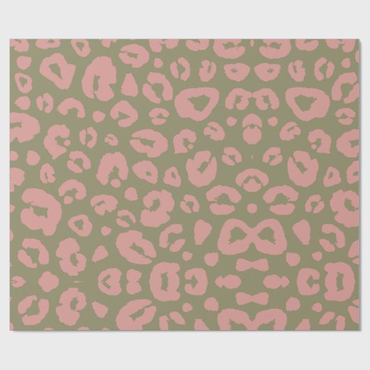 Green und Pink Leopard Muster Geschenkpapier (Flach)