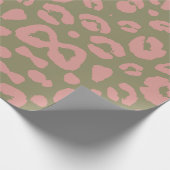 Green und Pink Leopard Muster Geschenkpapier (Ecke)