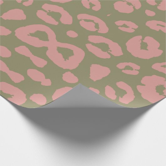 Green und Pink Leopard Muster Geschenkpapier (Ecke)