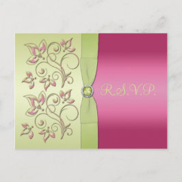 Green und Pink R.S.V.P. Postkarte