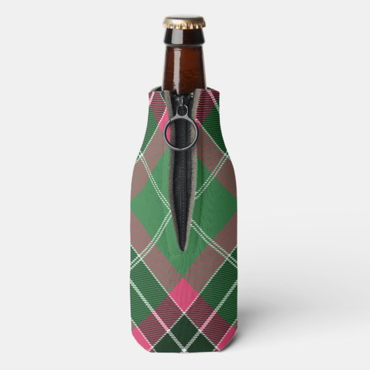 Green und Pink Tartan Flaschenkühler (Flasche Rückseite)