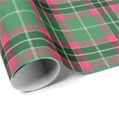 Green und Pink Tartan Geschenkpapier (Rolleneckpunkt)