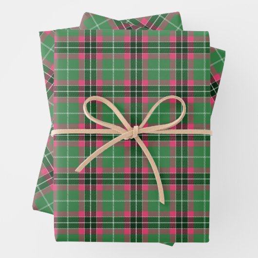 Green und Pink Tartan Geschenkpapier Set (Beispiel)