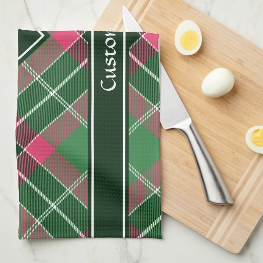 Green und Pink Tartan Geschirrtuch (Viertel Falte)