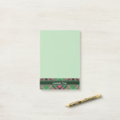 Green und Pink Tartan Post-it Klebezettel (Auf Schreibtisch)
