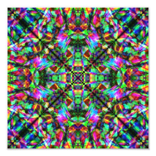 Green und Rainbow Mandala Pattern Fotodruck (Vorne)