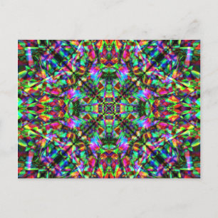 Green und Rainbow Mandala Pattern Postkarte