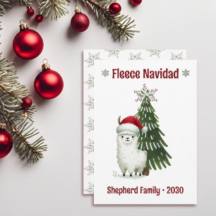 Green und Red Alpaca Fleece Navidad Feiertagskarte
