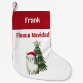 Green und Red Alpaca Fleece Navidad Kleiner Weihnachtsstrumpf (Vorderseite)