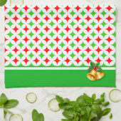 Green und Red Diamond Star Muster auf White Geschirrtuch (Gefaltet)