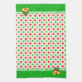 Green und Red Diamond Star Muster auf White Geschirrtuch (Vertikal)