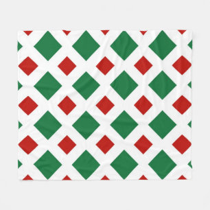 Green und Red Diamonds auf White Fleecedecke