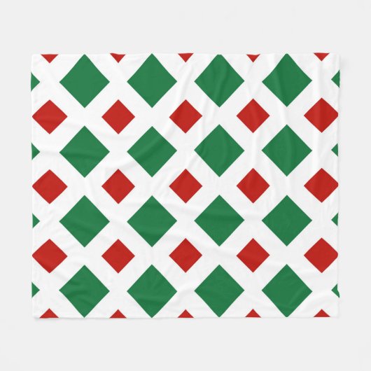 Green und Red Diamonds auf White Fleecedecke (Vorderseite (Horizontal))