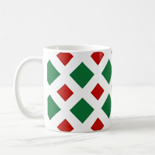 Green und Red Diamonds auf White Kaffeetasse