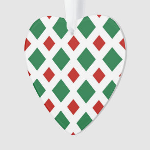 Green und Red Diamonds auf White Ornament
