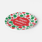 Green und Red Dot Holiday Pappteller (Schrägansicht)