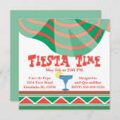 Green und Red Fiesta Party mit Margarita Einladung (Vorne/Hinten)