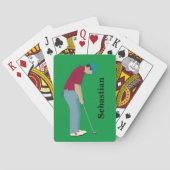 Green und Red Golfer Putting Karten Spielkarten (Rückseite)