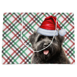 Green und Red Kariert Bouvier Dog Lover Holiday Große Geschenktüte