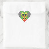 Green und Red Owls Herz-Aufkleber (Tasche)
