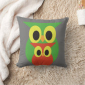 Green und Red Owls Kissen (Decke)