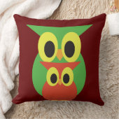 Green und Red Owls Kissen (Decke)