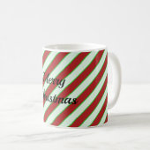 Green und Red Pinstripe Muster Kaffeetasse (VorderseiteRechts)