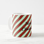 Green und Red Pinstripe Muster Kaffeetasse (Vorderseite Links)