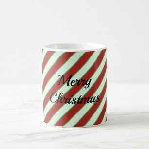Green und Red Pinstripe Muster Kaffeetasse