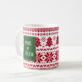 Green und Red Strick Sweater Tasse der Weihnachtsf (Vorderseite Links)