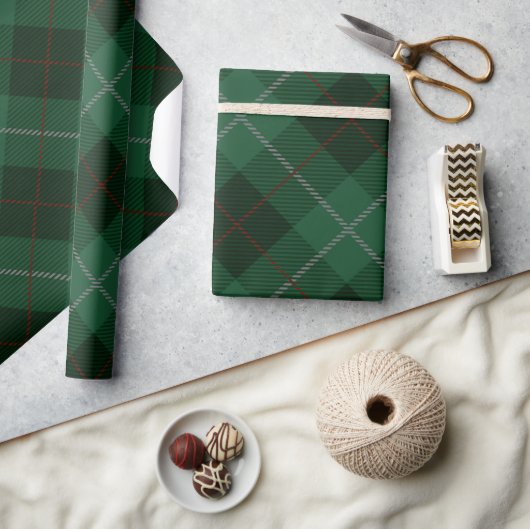 Green und Red Tartan Karierte Weihnachten Geschenkpapier (Kunsthandwerk)