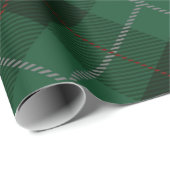 Green und Red Tartan Karierte Weihnachten Geschenkpapier (Rolleneckpunkt)