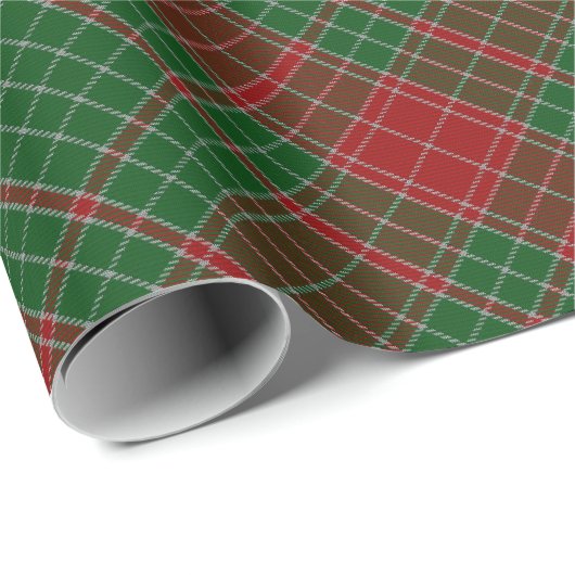 Green und Red Tartan Kariertes Weihnachtsgeschenk Geschenkpapier (Rolleneckpunkt)