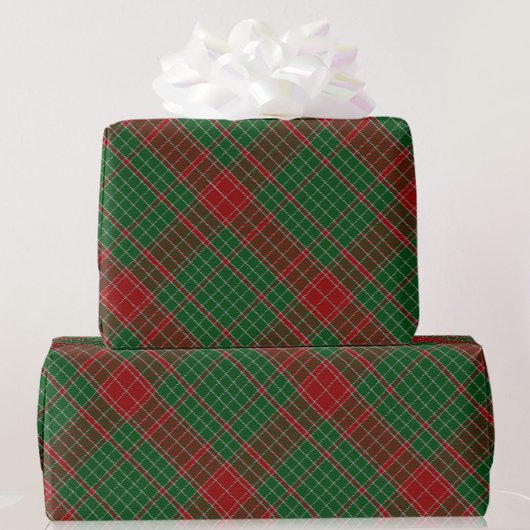 Green und Red Tartan Kariertes Weihnachtsgeschenk  Geschenkpapier